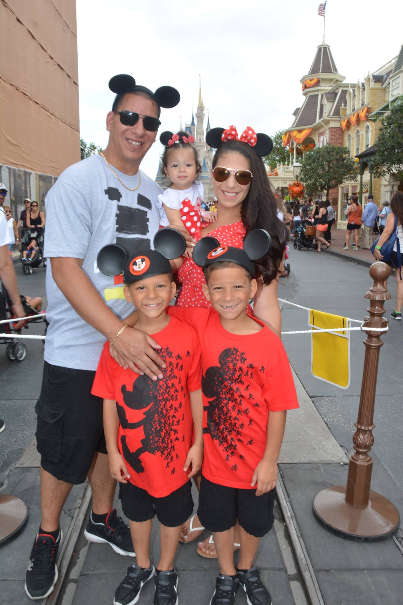 Family at Disney with matching ears
