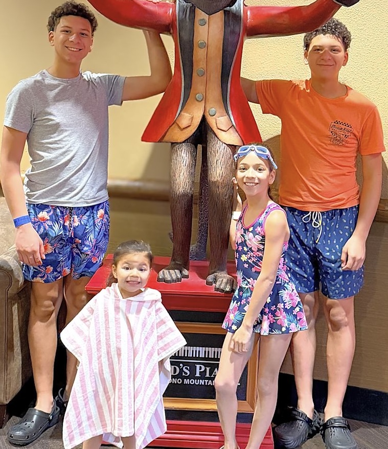 Kids after swimming